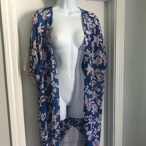 Blue floral kimono